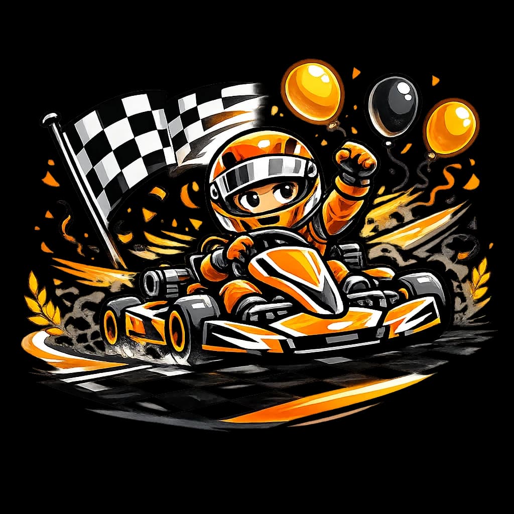 Geburtstag auf der Pitbike-Strecke Illustration